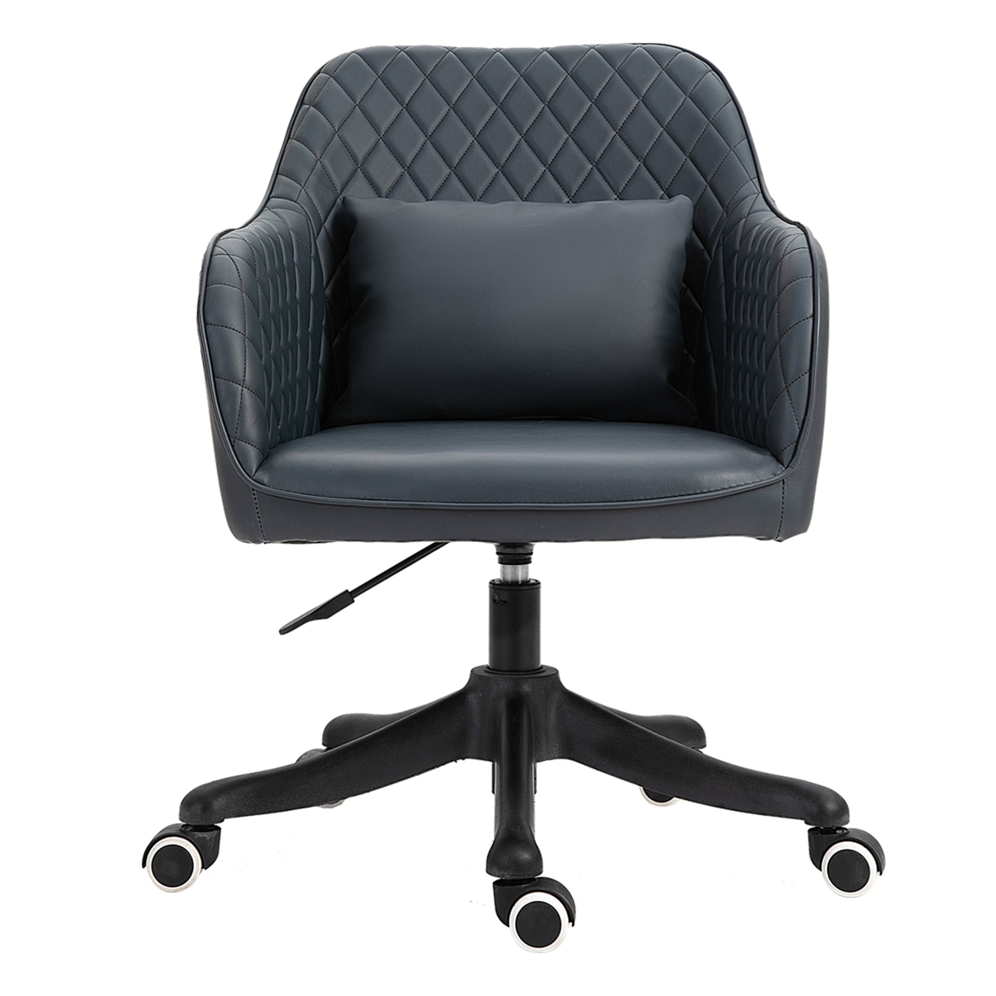 Vinsetto Velvet Office Chair, Desk Chair, Makeup Vanity Chair with Massage Lumbar Pillow and Rolling Wheels for Bedroom and Home, Deep Blue